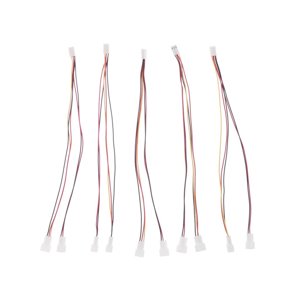 5pcs 3Pin PC Computer Fan Power Splitter Cable 3Pin to 2 Fan Y cable adapter