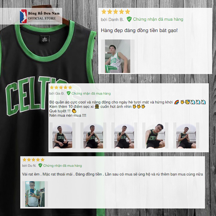 Bộ Quần Áo Bóng Rổ Boston Celtics – Mùa giải mới nhất - Bộ quần áo bóng rổ thi đấu