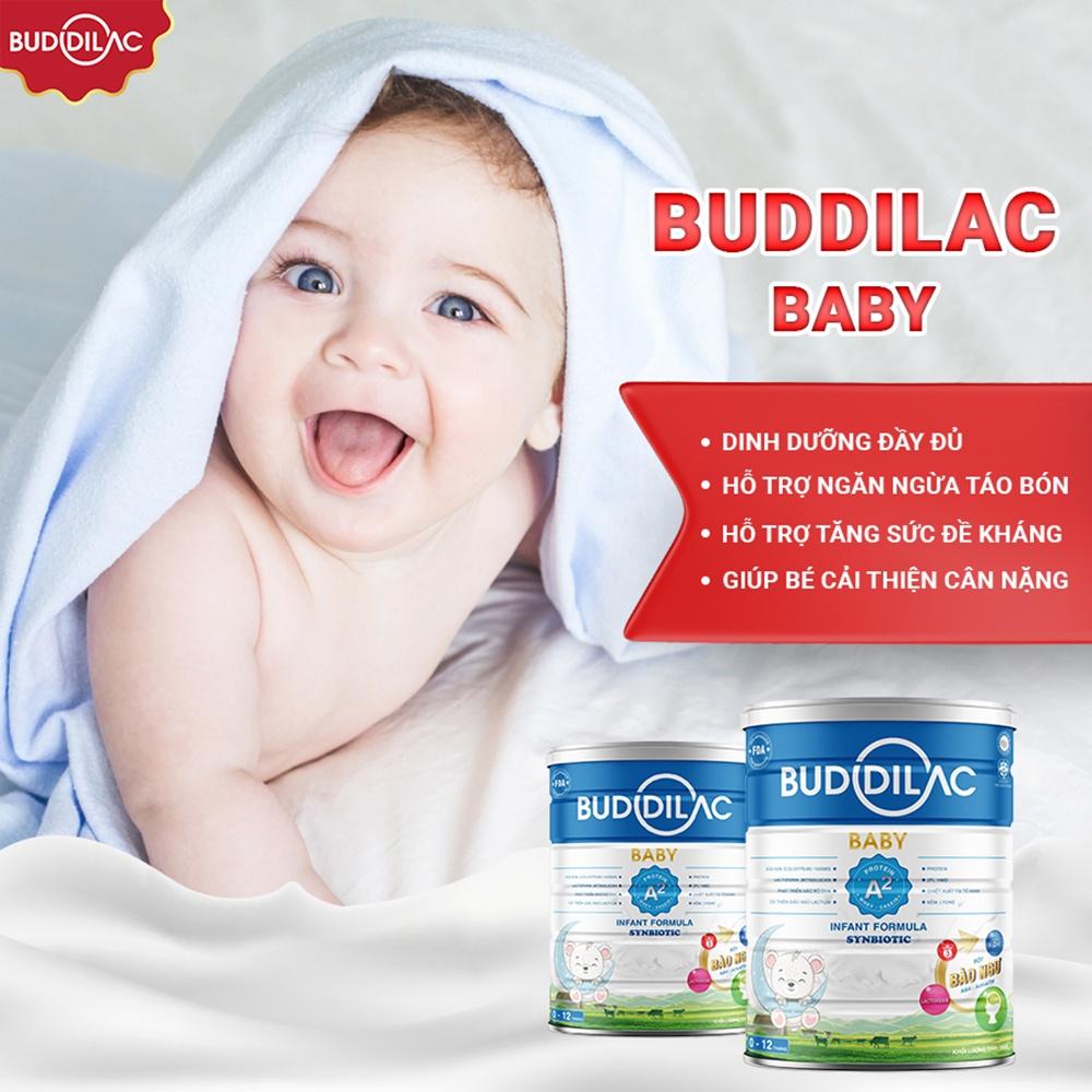 Sữa Bột BUDDILAC Baby Tăng Sức Đề Kháng, Hỗ Trợ Phát Triển Trí Não, Giúp Bé Ăn Ngon Ngủ Sâu Giấc Lon 900gr