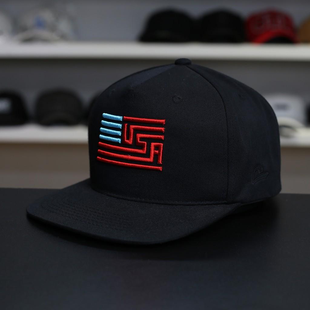 Mũ nón lưỡi trai vành ngang snapback USA