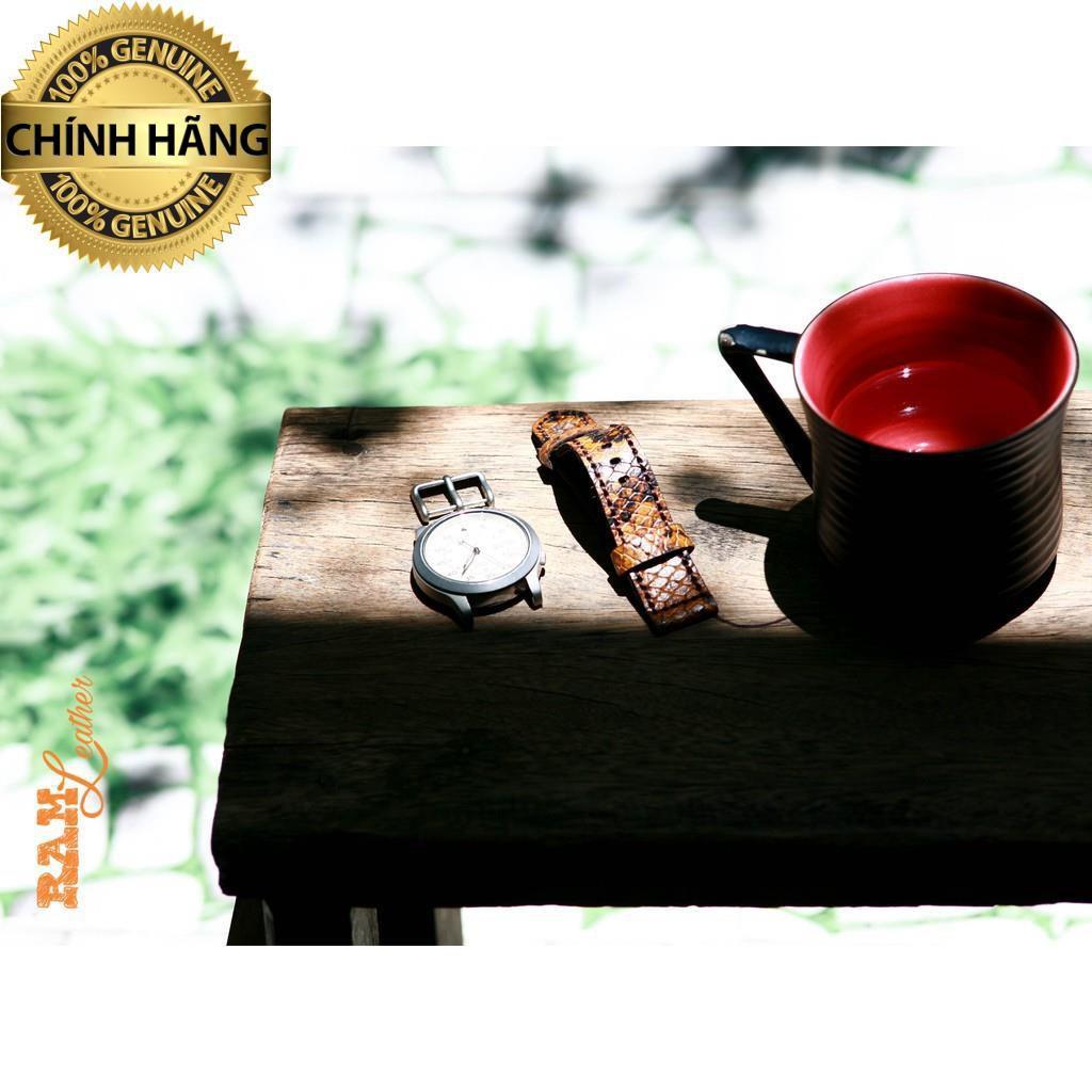 Cá tính với Dây đồng hồ da dê vân trăn rằn ri cao cấp .