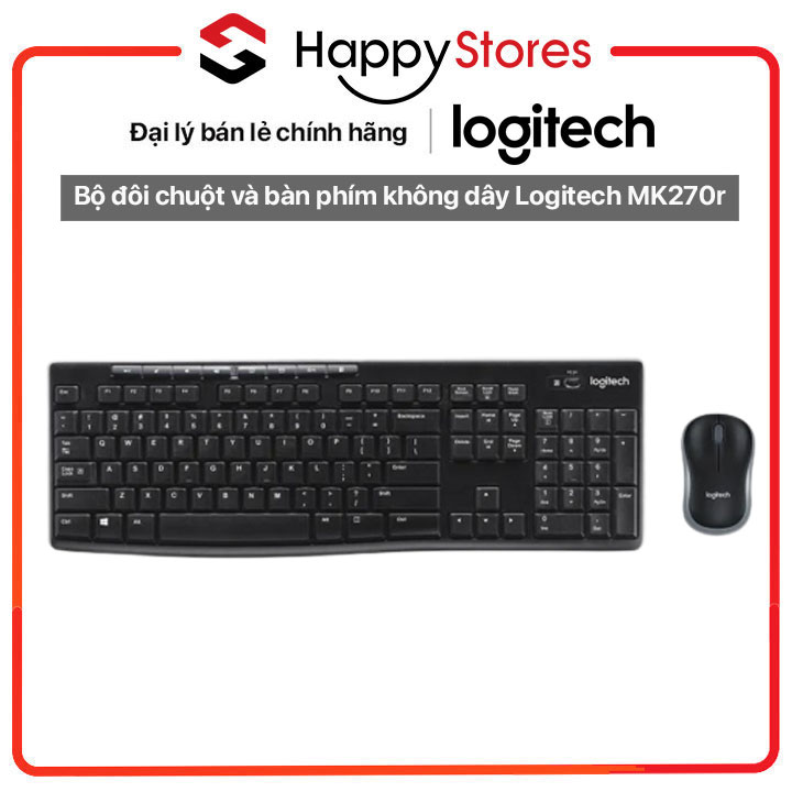 Bộ đôi chuột và bàn phím không dây Logitech MK270r - HÀNG CHÍNH HÃNG