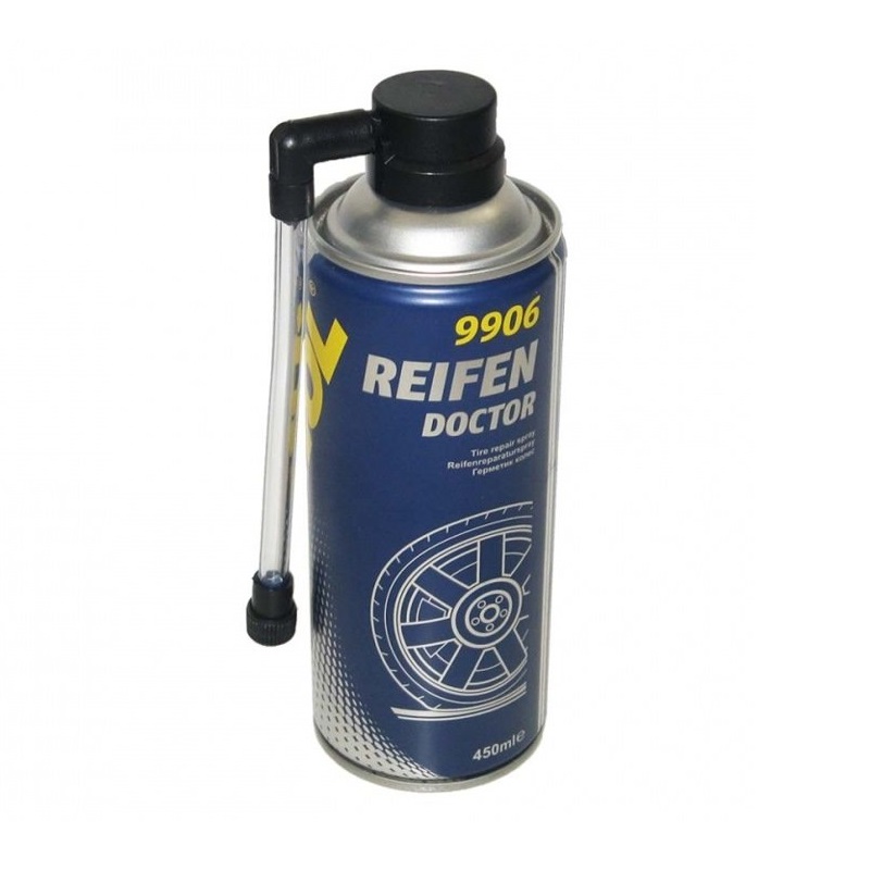 Vá Vỏ Xe Khẩn Cấp Bơm Keo Chống Xì Lốp Và Bơm Căng Lốp Xe Lại MANNOL 9906 Reifen Doctor 450ML Tire Repair Spray