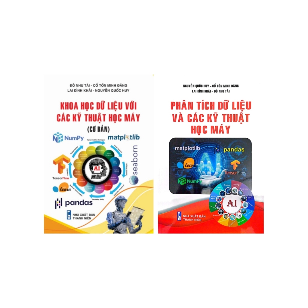 Sách - Combo Khoa Học Dữ Liệu Với Các Kỹ Thuật Học Máy (Cơ Bản) + Phân Tích Dữ Liệu Và Các Kỹ Thuật Học Máy (Bộ 2 Cuốn) stk