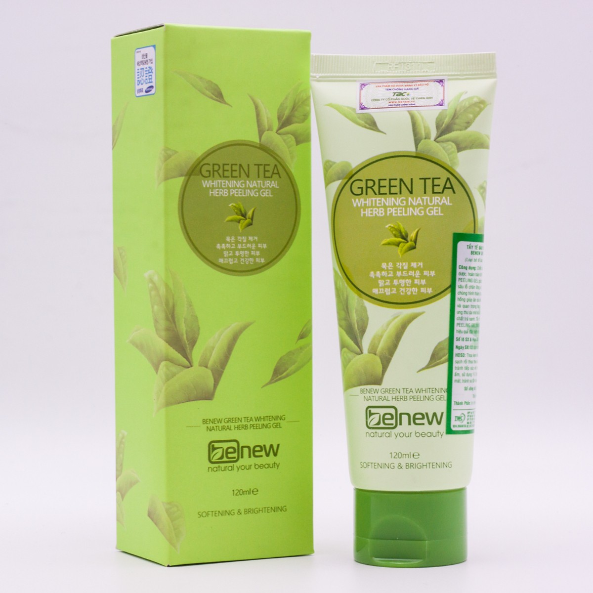 Gel tẩy tế bào chết chiết xuất từ trà xanh cao cấp sạch nhờn ngừa mụn Hàn Quốc Benew Green Tea Peeling Gel (120ml) - Hàng Chính Hãng 