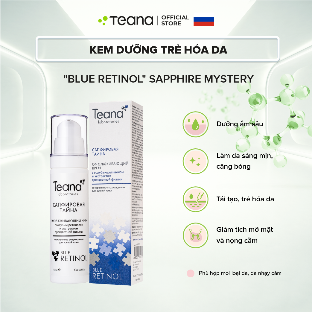 Kem dưỡng Teana Rejuvenating Cream Sapphire Mystery trẻ hóa da với Blue Retinol