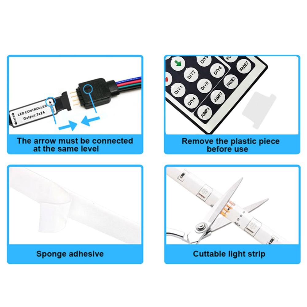 Dải Đèn LED 16.4ft RGB 20 màu không thấm nước Điều Khiển bằng remote