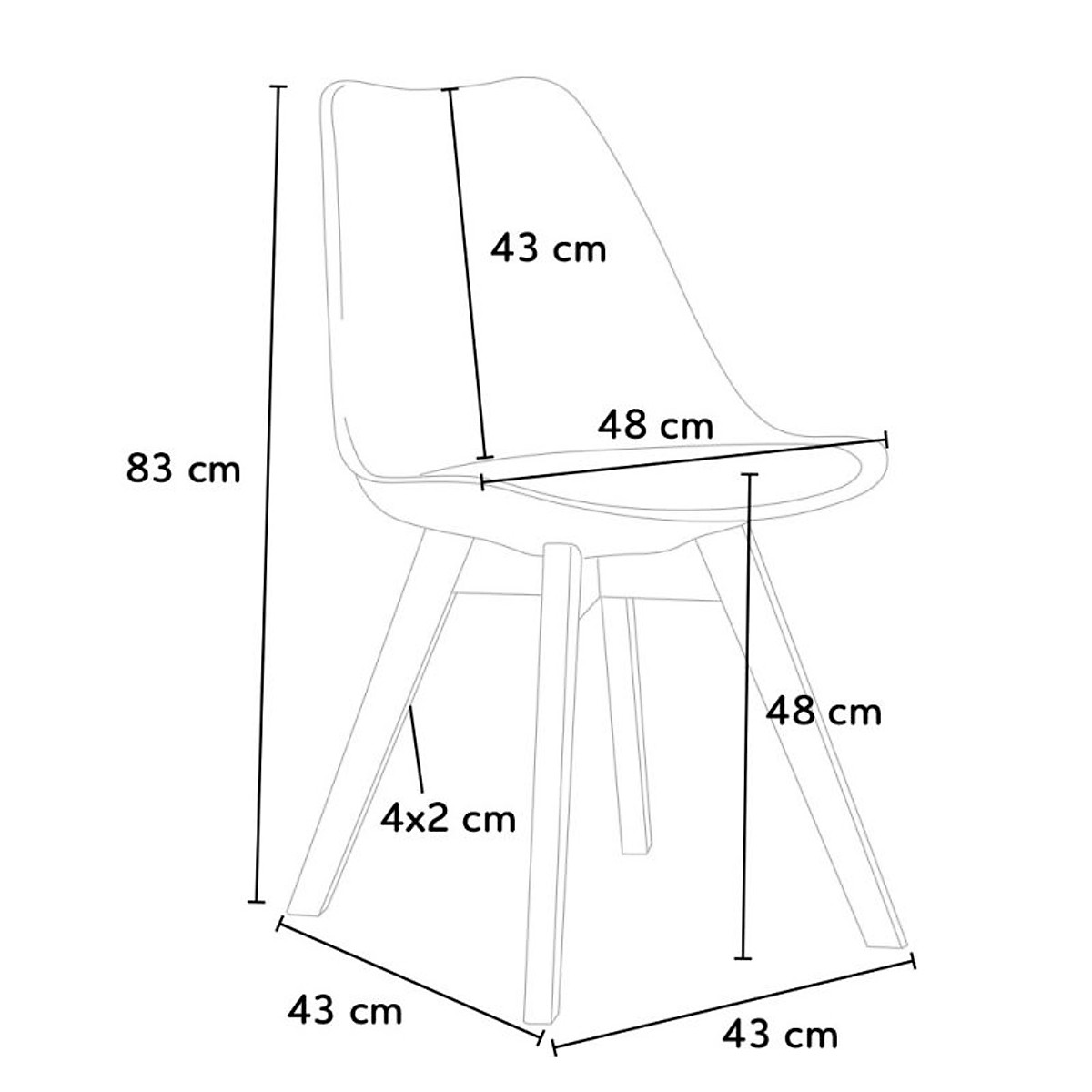 Ghế Bàn Ăn Hiện Đại Nordica Chair - Mặt Nệm Bọc Vải Bố Thoáng Khí - Chân Gỗ Sồi Tự Nhiên