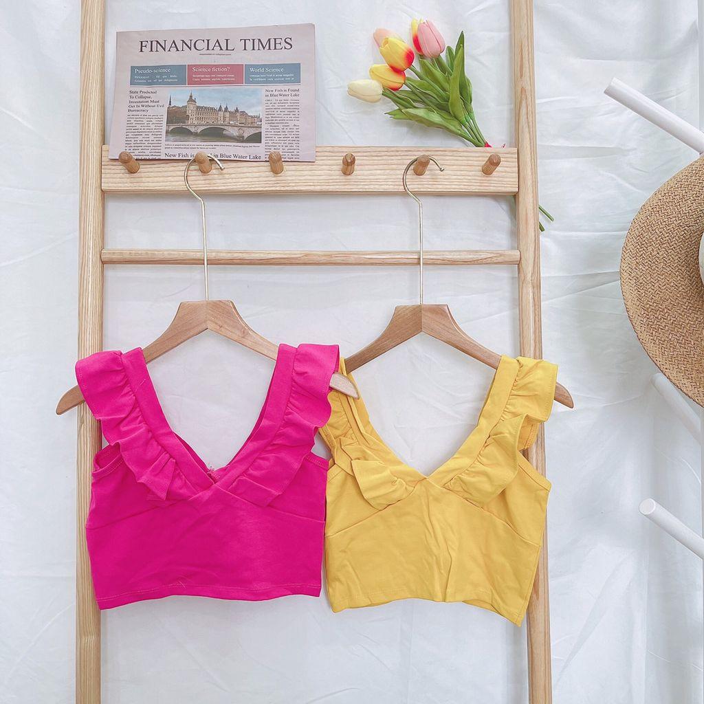 Áo Croptop Cổ Trụ Cuốn Biên