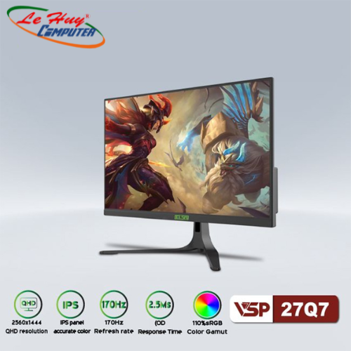 Màn hình Gaming VSP ELSA 27Q7 (27 inch/QHD/IPS/170Hz/2.5ms) Hàng Chính Hãng