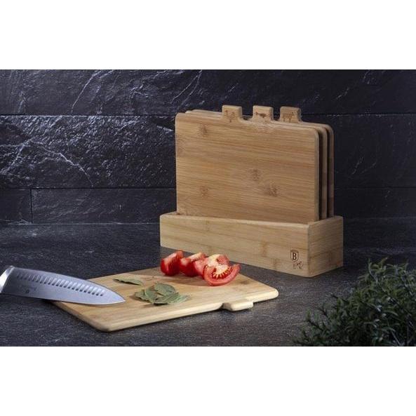 Bộ 4 Thớt Tre Nhà Bếp Berlinger Haus BH/7213, Chống Ẩm Mốc, Mối Mọt, Kích thước: 30 x 8,5 x 24 cm, Nhập Đức