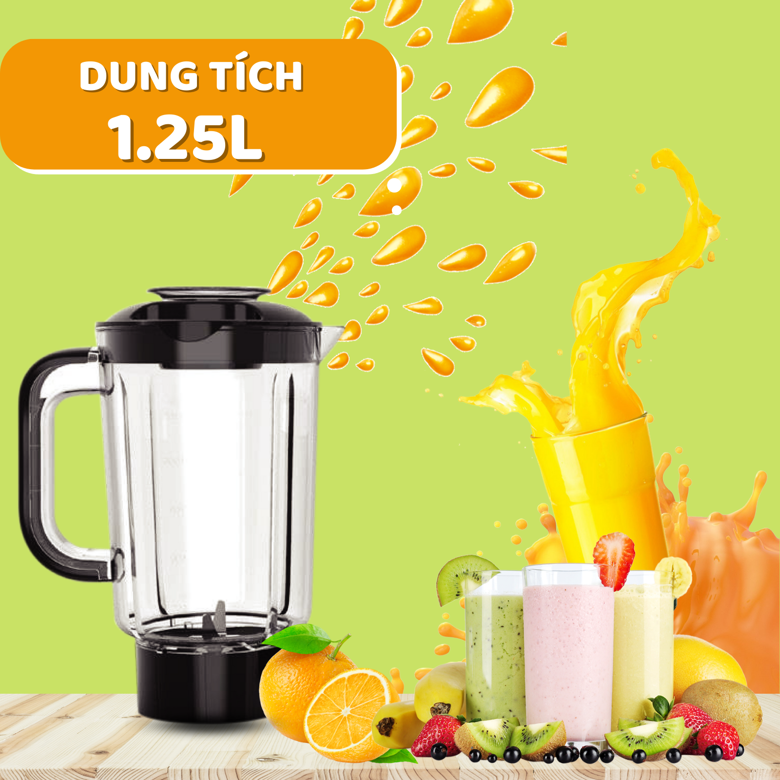 Máy xay sinh tố vắt cam đa năng Masuto Blender cối 1,25L say đá viên hoa quả smoothie siêu nhuyễn mịn-HÀNG CHÍNH HÃNG