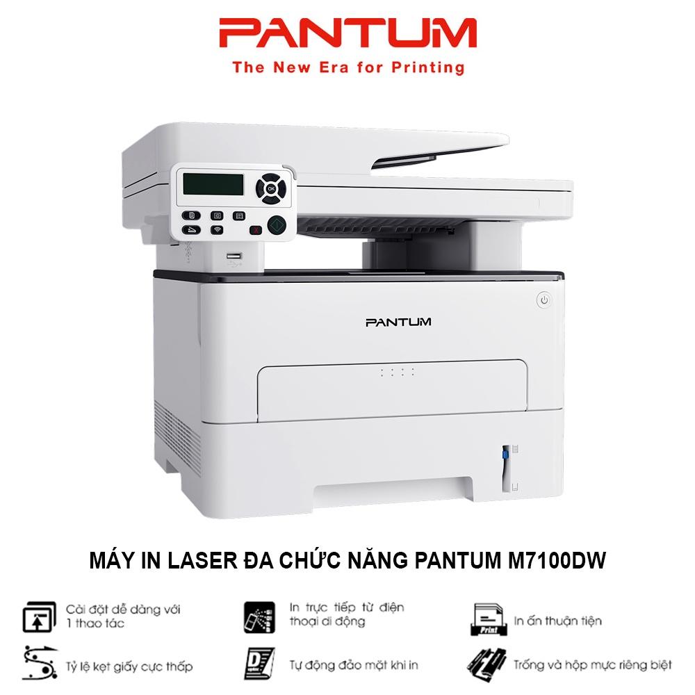 Máy in Laser đa chức năng PANTUM M7100DW, in Wifi, đen trắng, tốc độ cao, scan, photocopy, tự động đảo mặt, khổ giấy A4 (Hàng chính hãng)