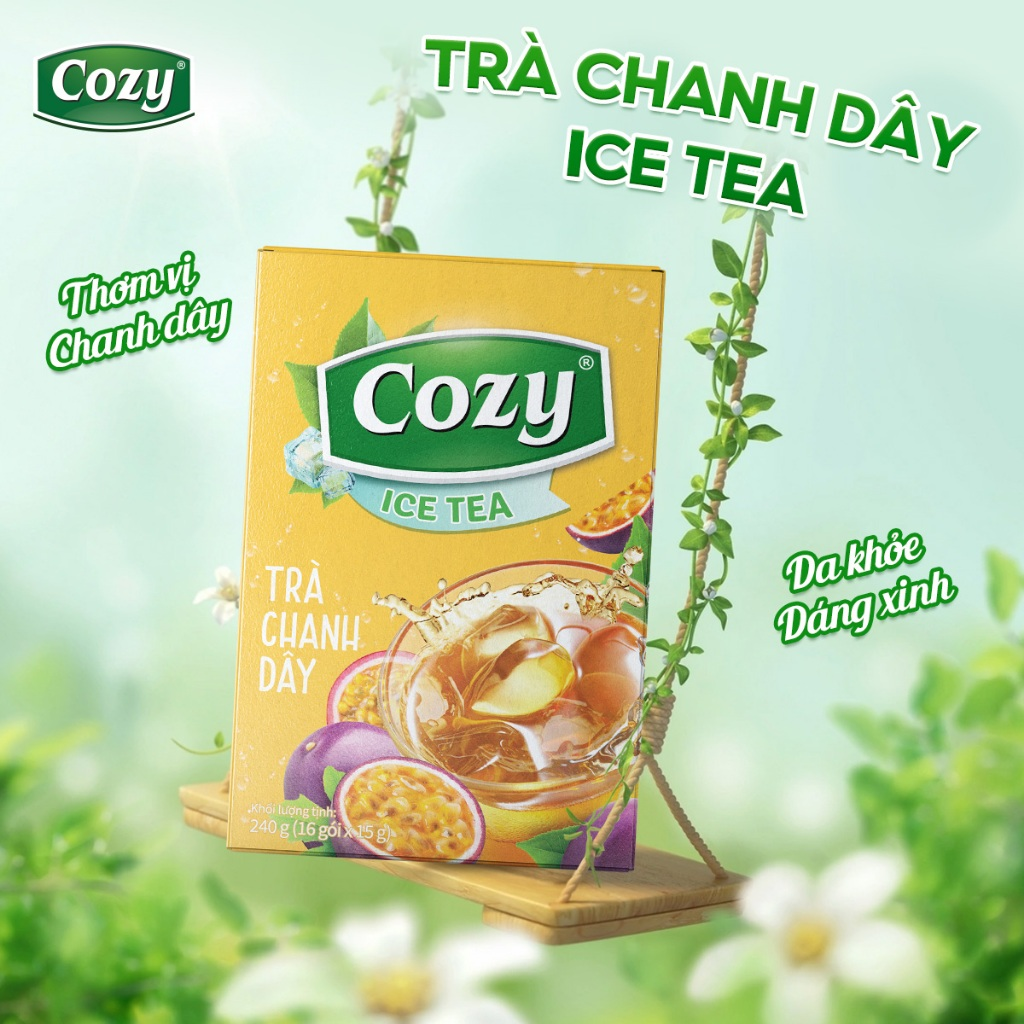 Cozy Icetea Chanh Leo 16 gói x 15g Hộp