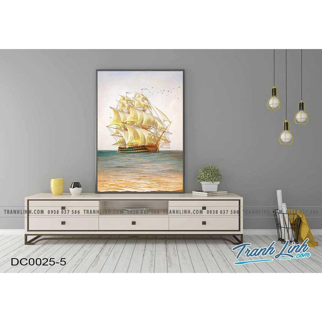 Bộ tranh canvas treo tường trang trí phòng khách thuyền buồm dc.ttph0395
