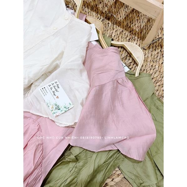 Set Váy Babydoll Suông Voan Tơ Màu Pastel Dáng Dài