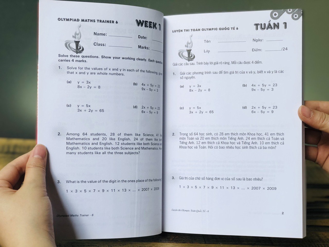 Sách: Combo 5 cuốn Giáo Trình cho lớp 8 &amp; 9 - Toán Song Ngữ Singapore  ( 12 - 15 Tuổi )