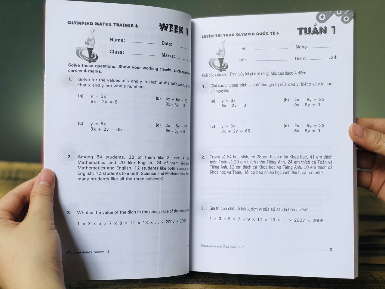 Sách: Combo 6 cuốn Luyện thi Olympic Toán quốc tế - Tổng hơp đề thi Toán cho trẻ từ 7-15 tuổi