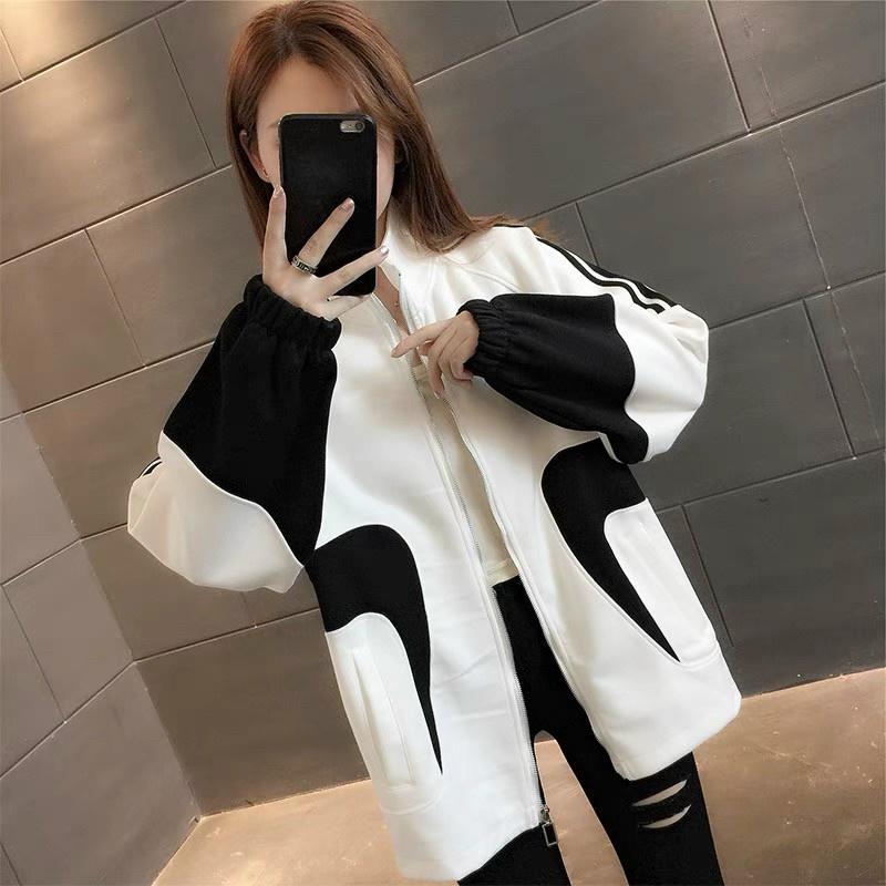 Áo Khoác Hoodie Nữ Cổ Cao Phối Màu Nổi Thời Trang Sành Điệu chất mịn mềm UTT74
