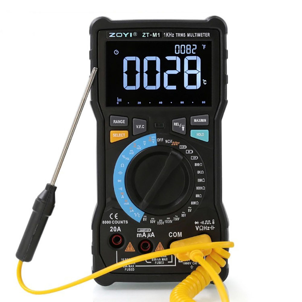 Đồng Hồ Đo Điện Vạn Năng ZOYI ZT-M1 Vạn Năng Kỹ Thuật Số Màn Hình LCD AC/DC Khuếch Tự Động/Bằng Tay Phạm Vi Tần Số Điện Trở Điốt Máy Kiểm Tra Nhiệt Độ