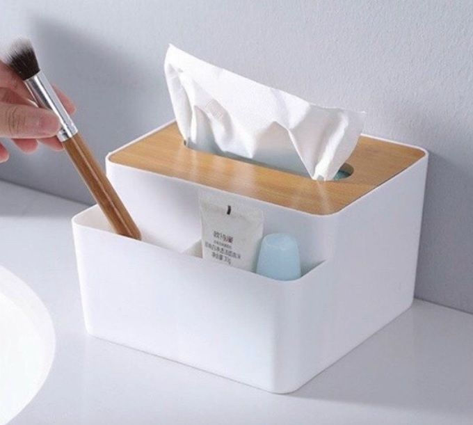 Hộp đựng khăn giấy 3 ngăn tiện lợi