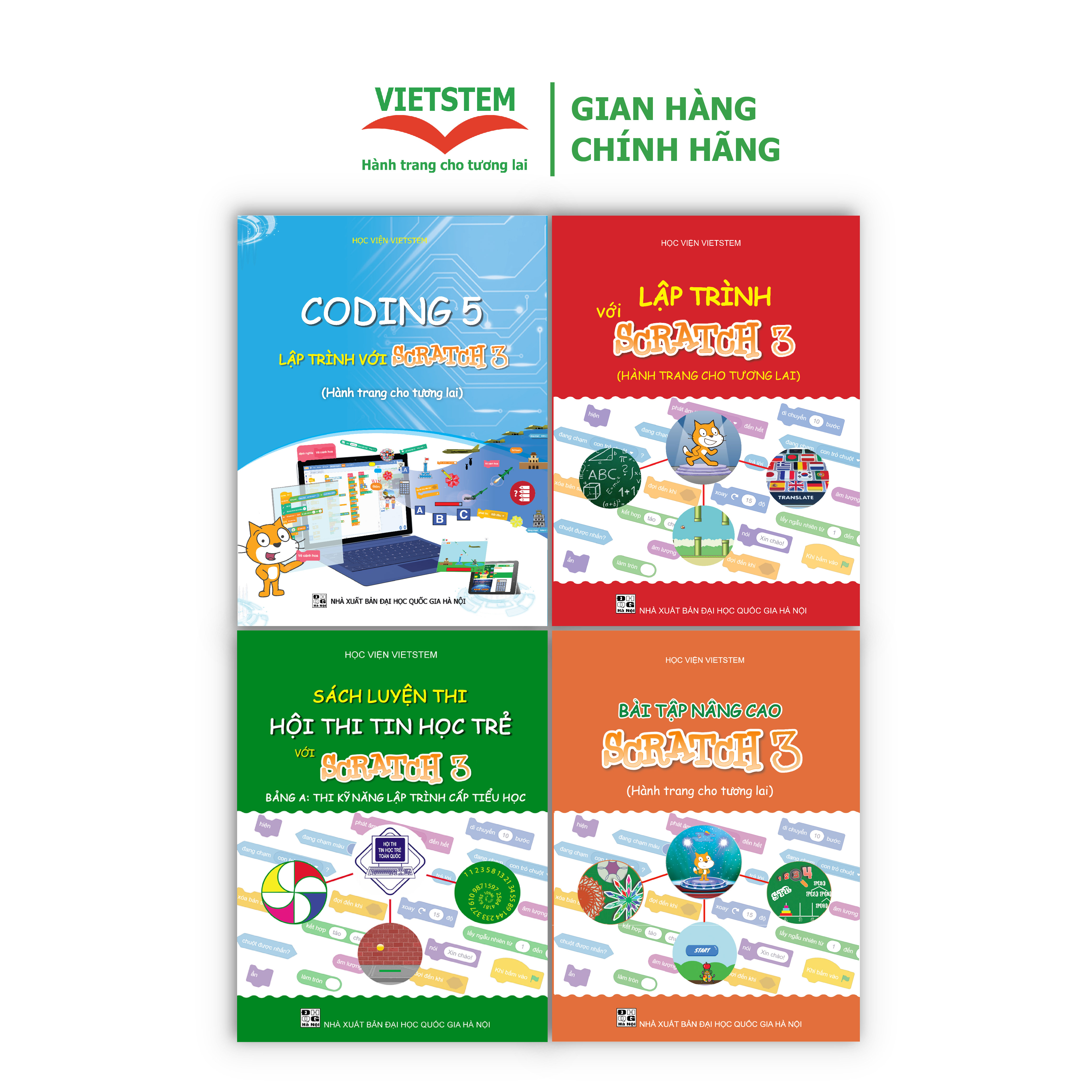 Combo 4 sách hướng dẫn học lập trình Scratch cho học sinh lớp 5