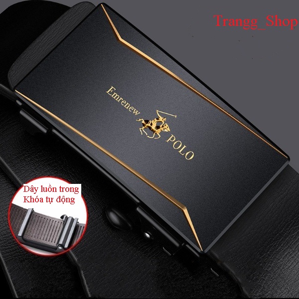 Thắt lưng da nam cao cấp- dây nịt da bò 2 lớp EMRENEW -Full hộp đựng cao cấp-BH 12 tháng