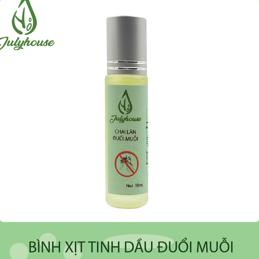 Bộ Bình xịt Đuổi muỗi tinh dầu Sả Chanh Julyhouse 50ml và Chai lăn tinh dầu Đuổi muỗi Julyhouse 10ml