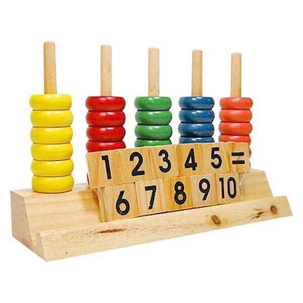 Bàn tính học đếm bằng gỗ cho bé học và chơi, rèn luyện kỹ năng toán học