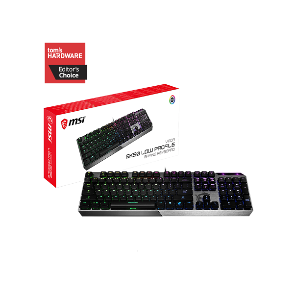 Bàn phím cơ gaming MSI Vigor GK50 Kailh Low Profile Switch (màu đen) Hàng chính hãng