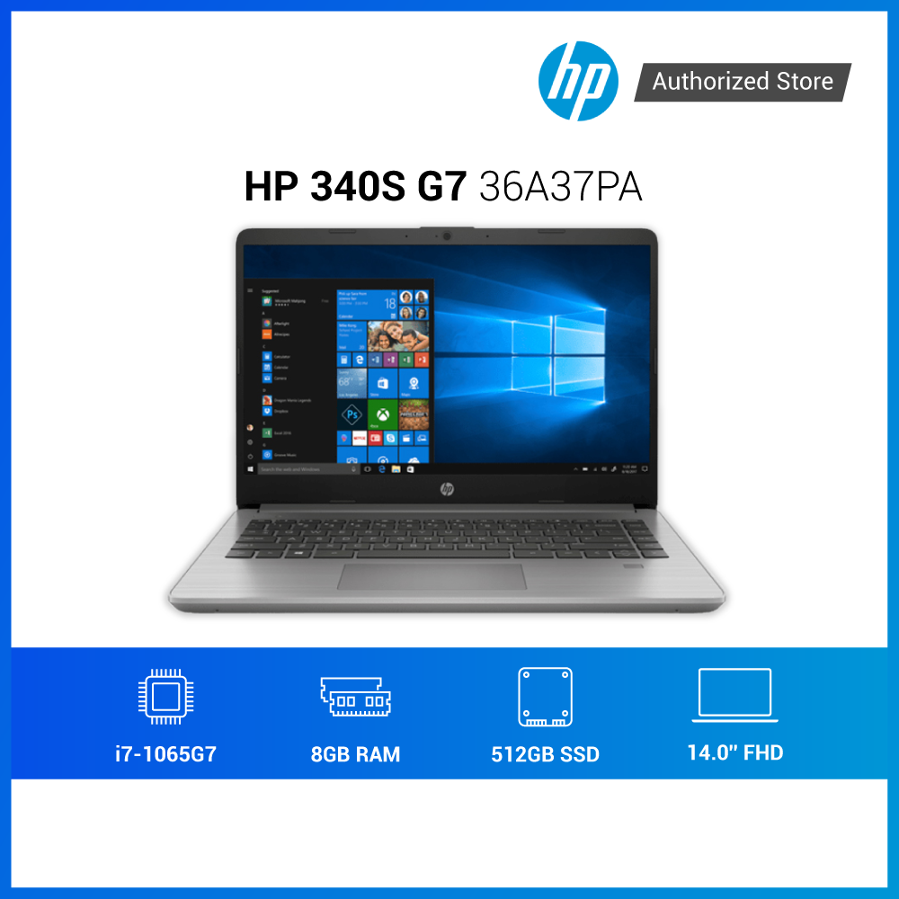 Laptop HP 340s G7 36A37PA i7-1065G7 | 8GB RAM | 512GB SSD | 14.0 FHD | XÁM | WIN 10 - Hàng chính hãng