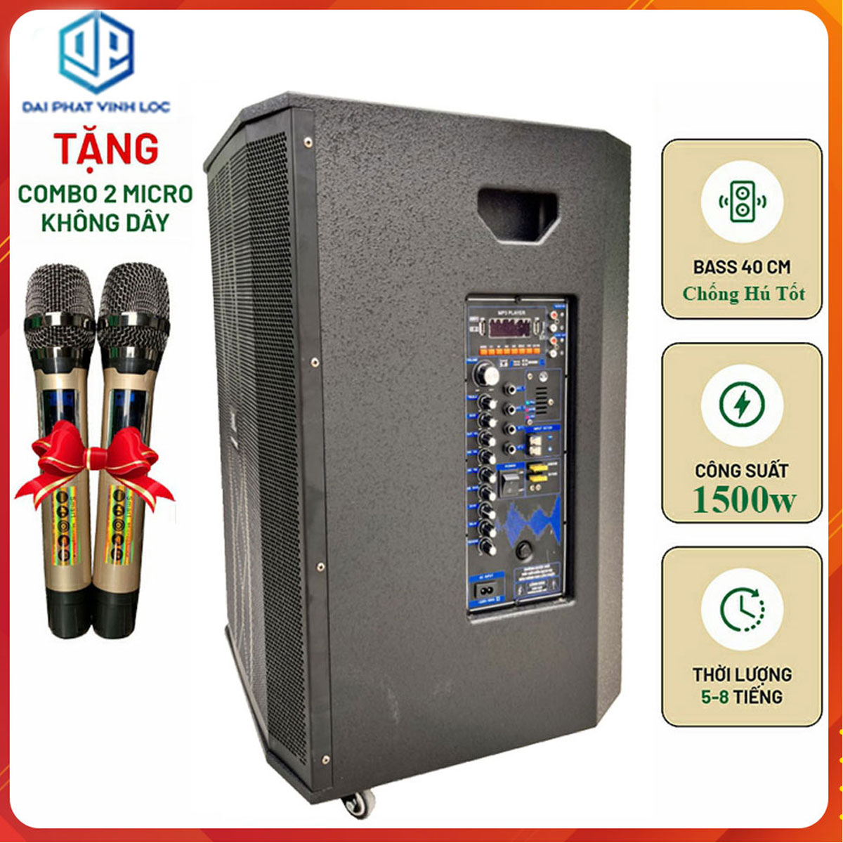 Loa Kéo Karaoke Công Suất Lớn 2200W | Loa Kéo Giá Rẻ J-2200 Bas 50 Có Bánh Xe Mượt | Loa Kéo Bluetooth Đọc Được Usb Thẻ Nhớ Tay Kéo Nhẹ