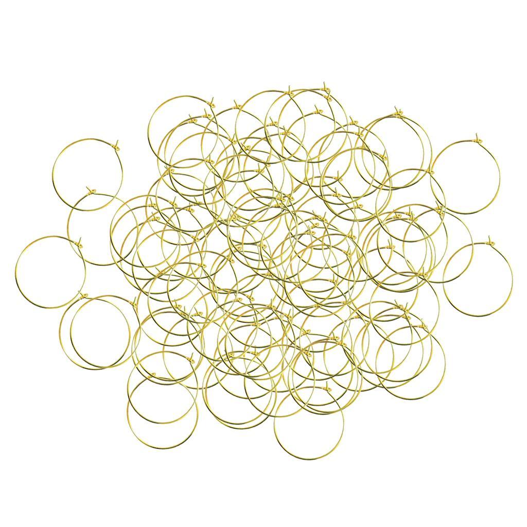 100x Lots Simple Round Hoop Earrings Circle Ear Hoop Female Earrings Making