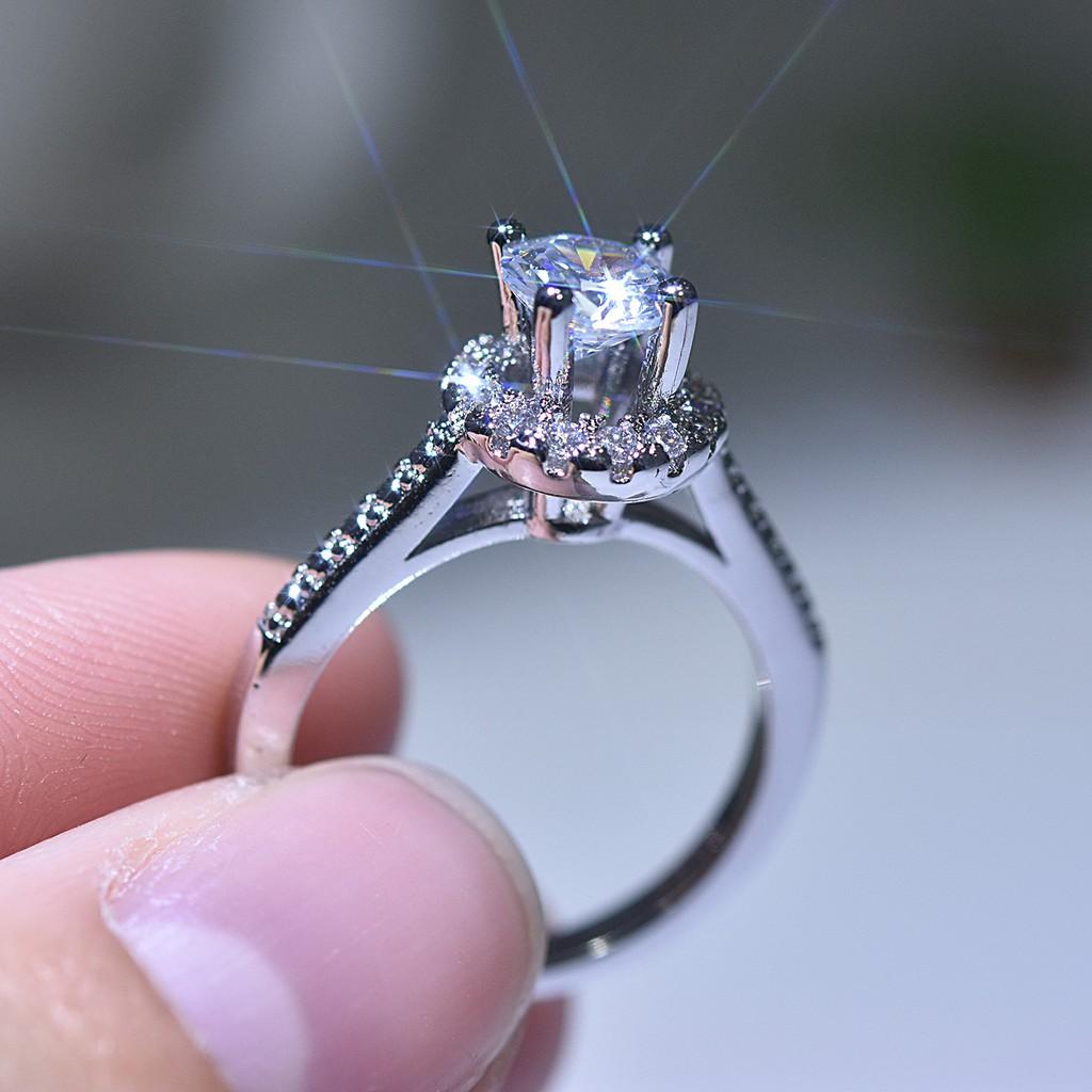 NHẪN NỮ BẠC TA ĐÁ TRẮNG