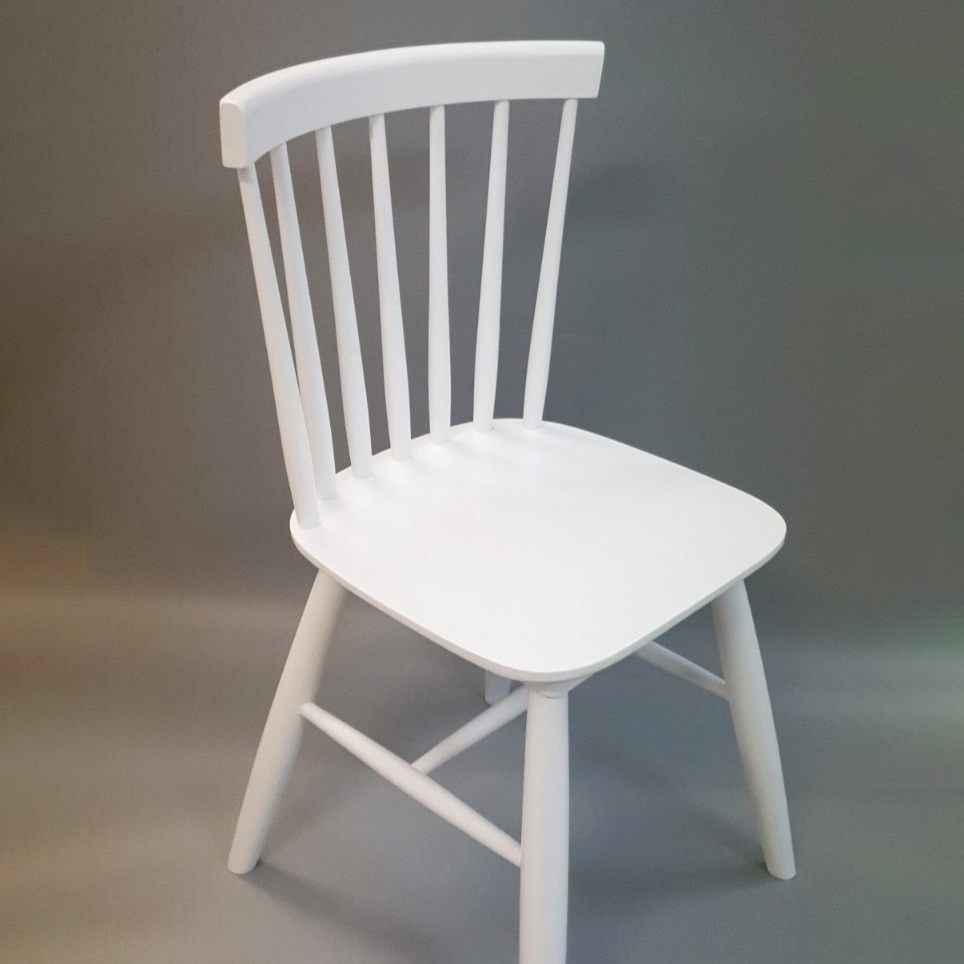 GHẾ BÀN ĂN GỖ XUẤT KHẨU MÀU TRẮNG - STOOL CHAIR WHITE