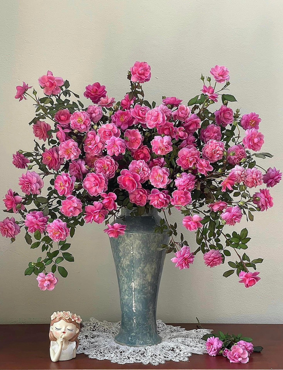Bình Hoa Cao 42cm Cắm Đào Huyền Đào Đông Đẹp Lọ Hoa Decor Trang Trí Gốm Sứ Bát Tràng - gốm Bích