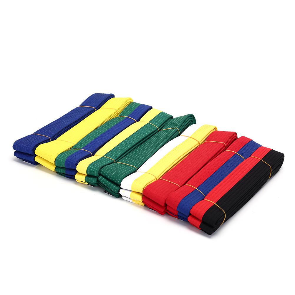 Taekwondo Belt chuyên nghiệp mới Karate Judo kép bọc võ thuật dây đai thể thao sọc Color: E