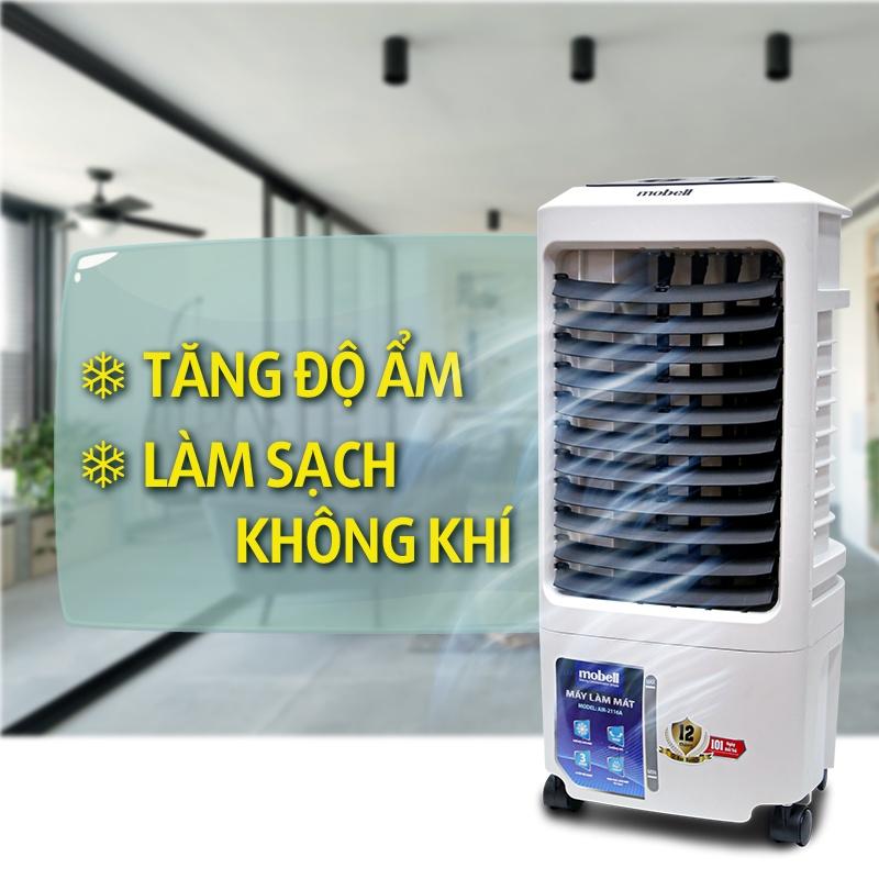 Quạt Hơi Nước Làm Mát Mobell Làm Mát Không Khí Nhanh Chống 3 Cấp Độ Gió 4 Chiều Làm Lạnh- Hàng Chính Hãng BH 12T