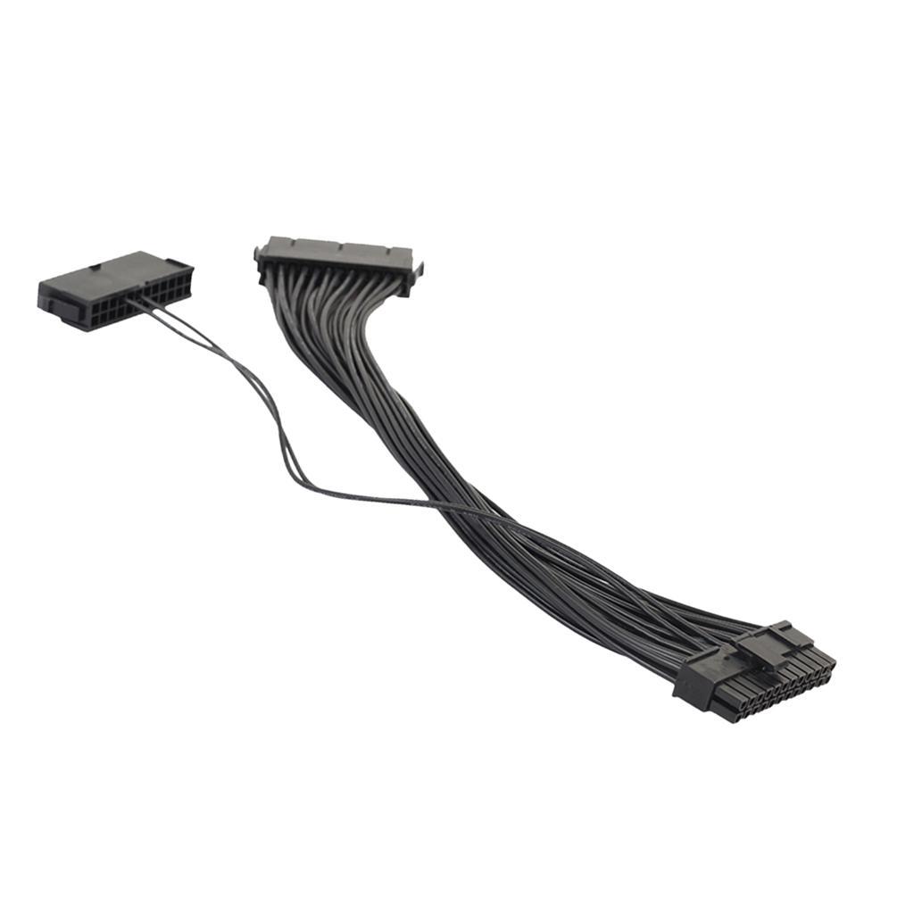 2x24PIN 20+4 Dual PSU Multiple Power Supply Splitter Adapter 30cm Cable Cord
