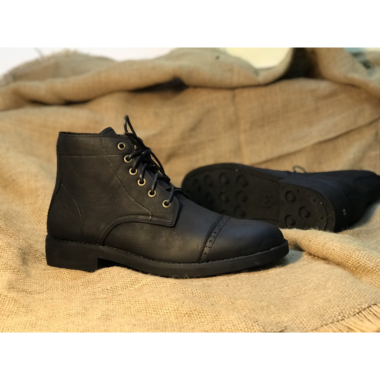 Giày cao cổ nam da bò sáp MAD Iron Boots