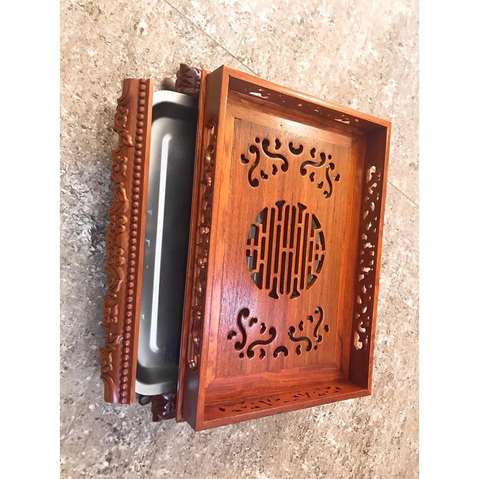Khay trà Khay trà chân quỳ gỗ hương loại lớn kt :35x27cm