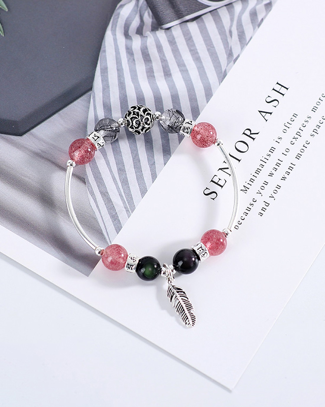 Vòng cặp nam nữ đá thiên nhiên phối charm bạc - Ngọc Quý Gemstones