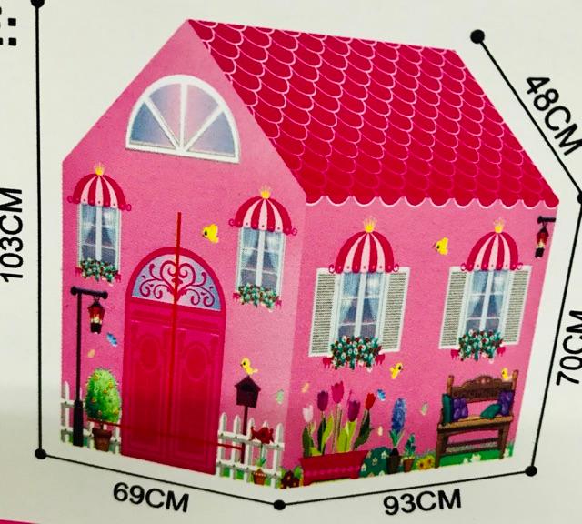 Lều banh cho bé gái hình ngôi nhà màu hồng 995-7070