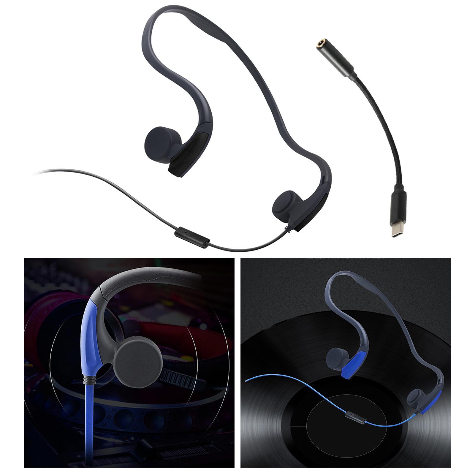 Bone Conduction Wired Headset Voice Control Headphones for Running Outdoor Sport