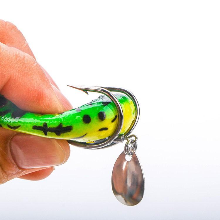 Mồi câu lure mồi nhái giả câu cá lóc cá sộp 5.5cm 10g có thìa tạo sóng F12 mồi câu cá siêu nhậy MOI-7