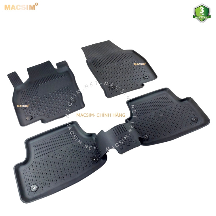 Thảm lót sàn ô tô nhựa TPE Silicon Volkswagen T-Cross (Tcross) 2019+ Black Nhãn hiệu Macsim