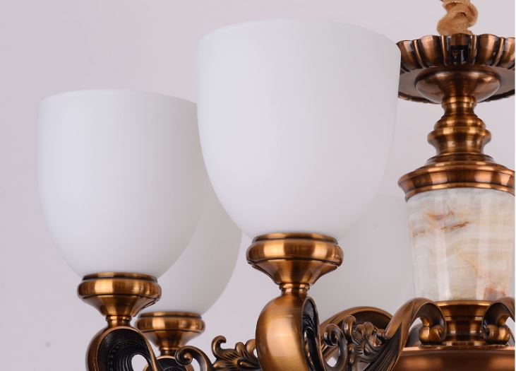 Đèn chùm UNINO phong cách cổ điển loại 8 tay hiện trang trí nhà cửa sang trọng - kèm bóng LED chuyên dụng.