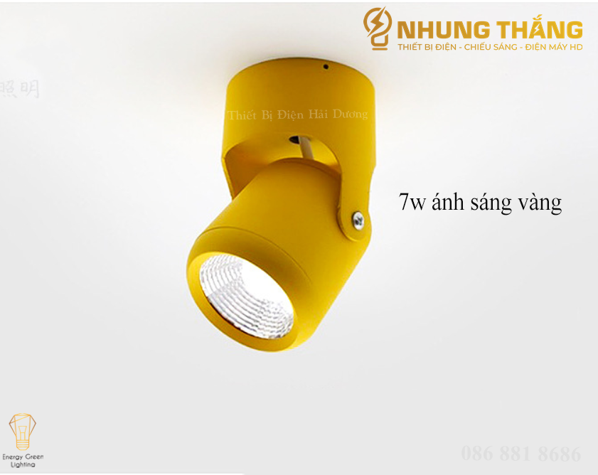 Đèn LED Ống Bơ 7w-12w - Thay Đổi Được Góc Chiếu - Ánh Sáng Vàng - 5 Màu - Thân Nhôm Tản Nhiệt - Có Video