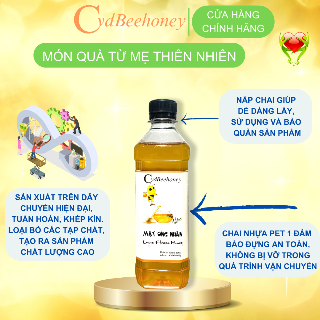 Mật ong hoa nhãn 430ml Cvdbeehoney