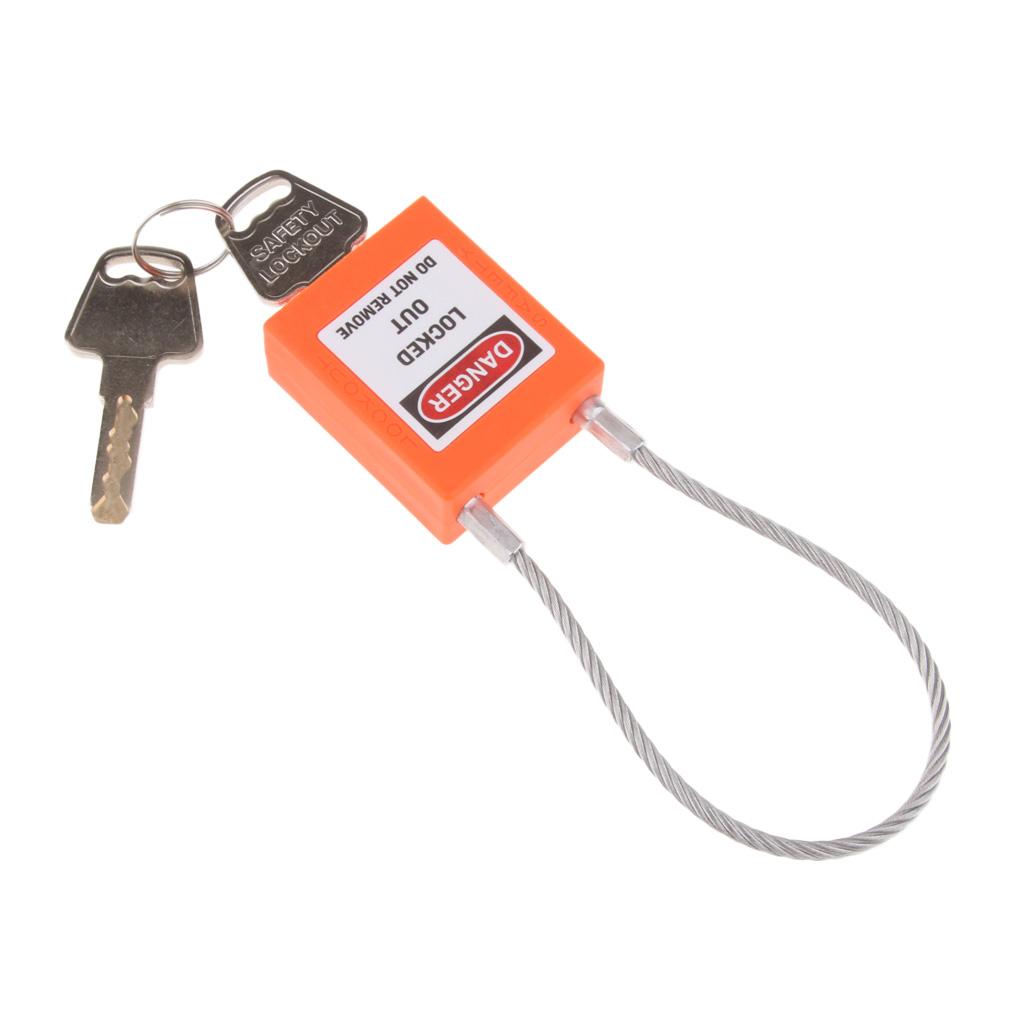 Stainless Steel Cable Safety Padlock Lockout Isolation Lock, 7 Color